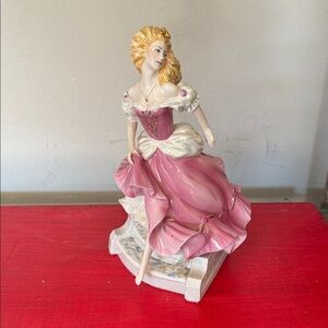 Elegant Pink Porcelain Figurine